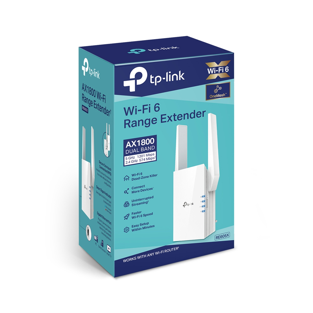 EXTENSOR WI-FI TP-LINK RE605X AX1800 DUAL BAND WIFI 6 ALTA VELOCIDAD Y CONECTIVIDAD ESTABLE - 1