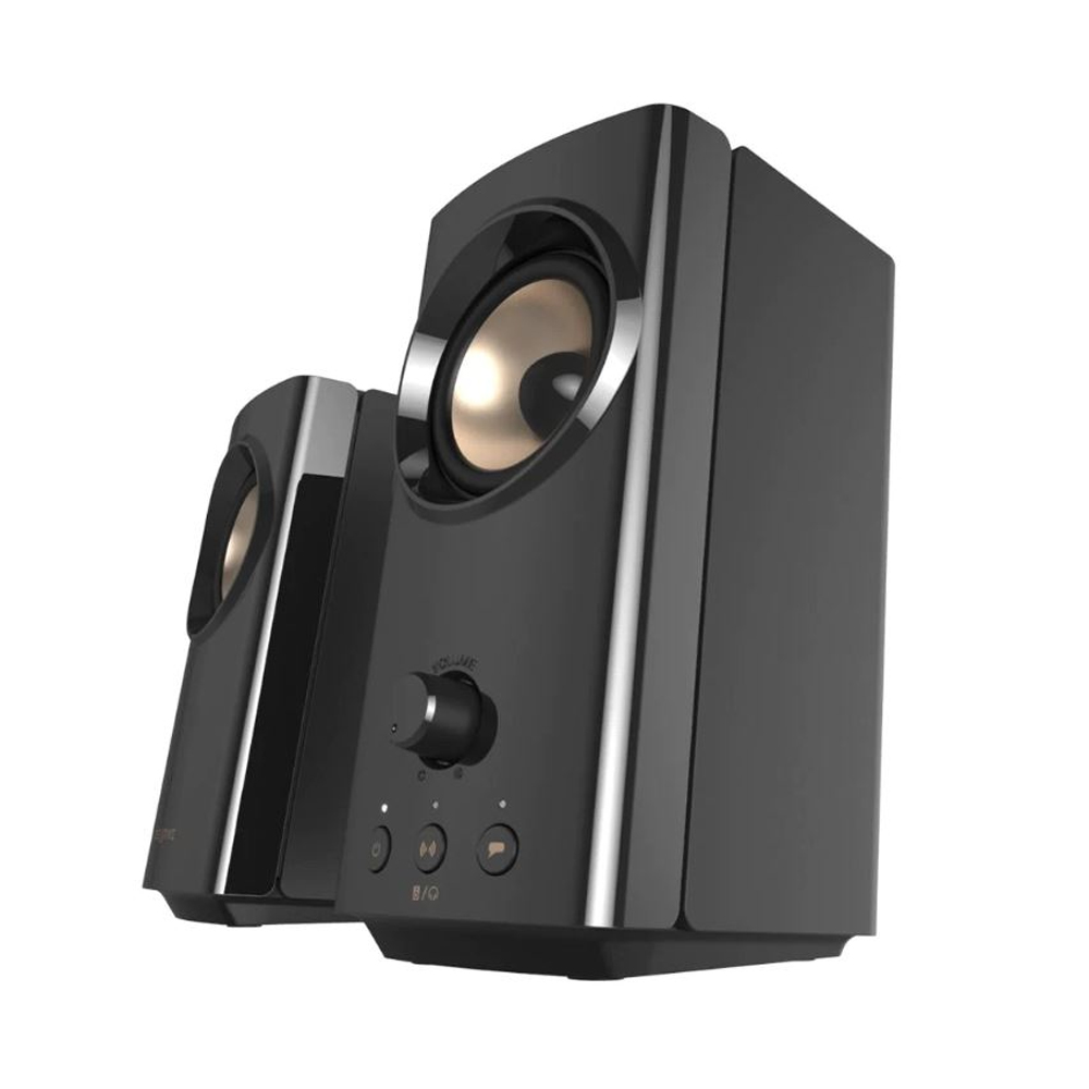 CREATIVE T60 PARLANTE 2.0 DE 30W, BLUETOOTH, USB-C Y MICRÓFONO, COLOR NEGRO, SONIDO ENVOLVENTE - 1