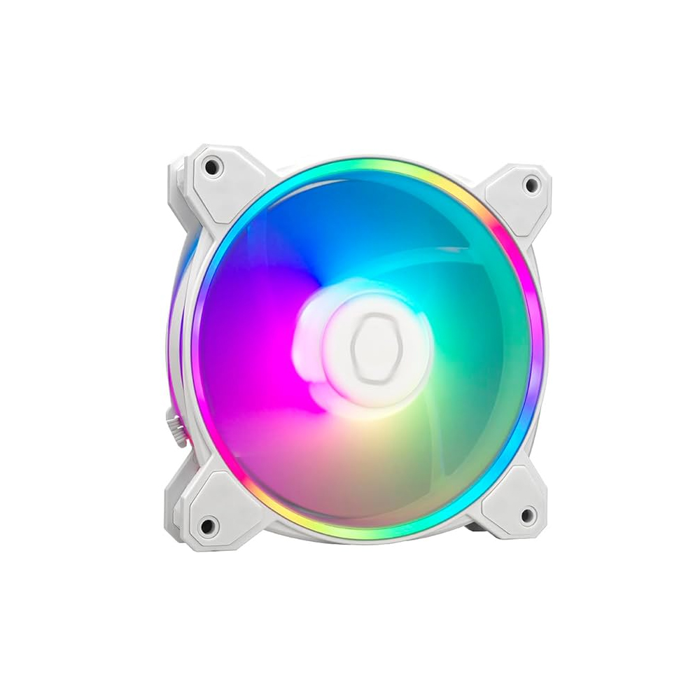 VENTILADOR ARGB DE 120MM COOLER MASTER MF120 HALO BLANCO – ILUMINA Y REFRIGERA TU PC - 1