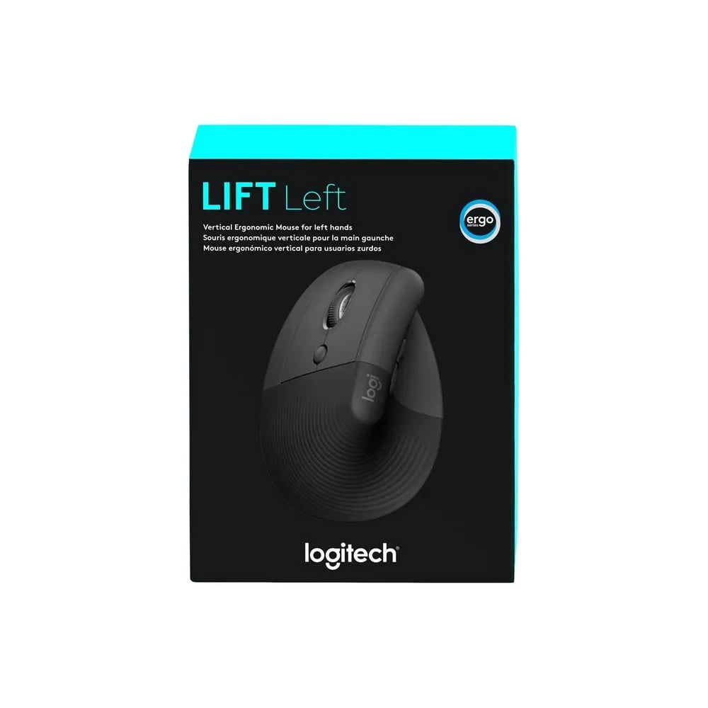 MOUSE ERGONÓMICO LOGITECH LIFT VERTICAL PARA ZURDOS, INALÁMBRICO BLUETOOTH, COLOR NEGRO. - 1