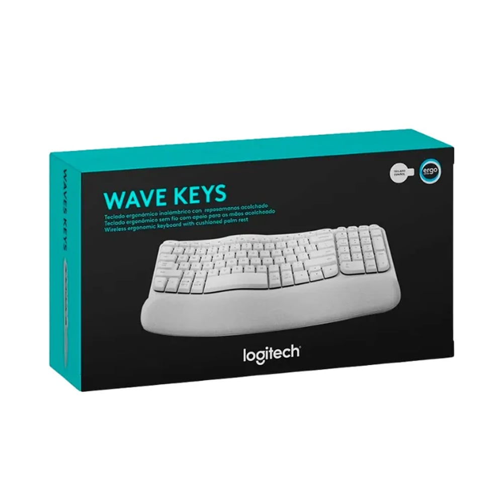 TECLADO ERGONÓMICO LOGITECH ERGO WAVE INALÁMBRICO BLUETOOTH EN COLOR BLANCO - MODELO 920-012279 - 1