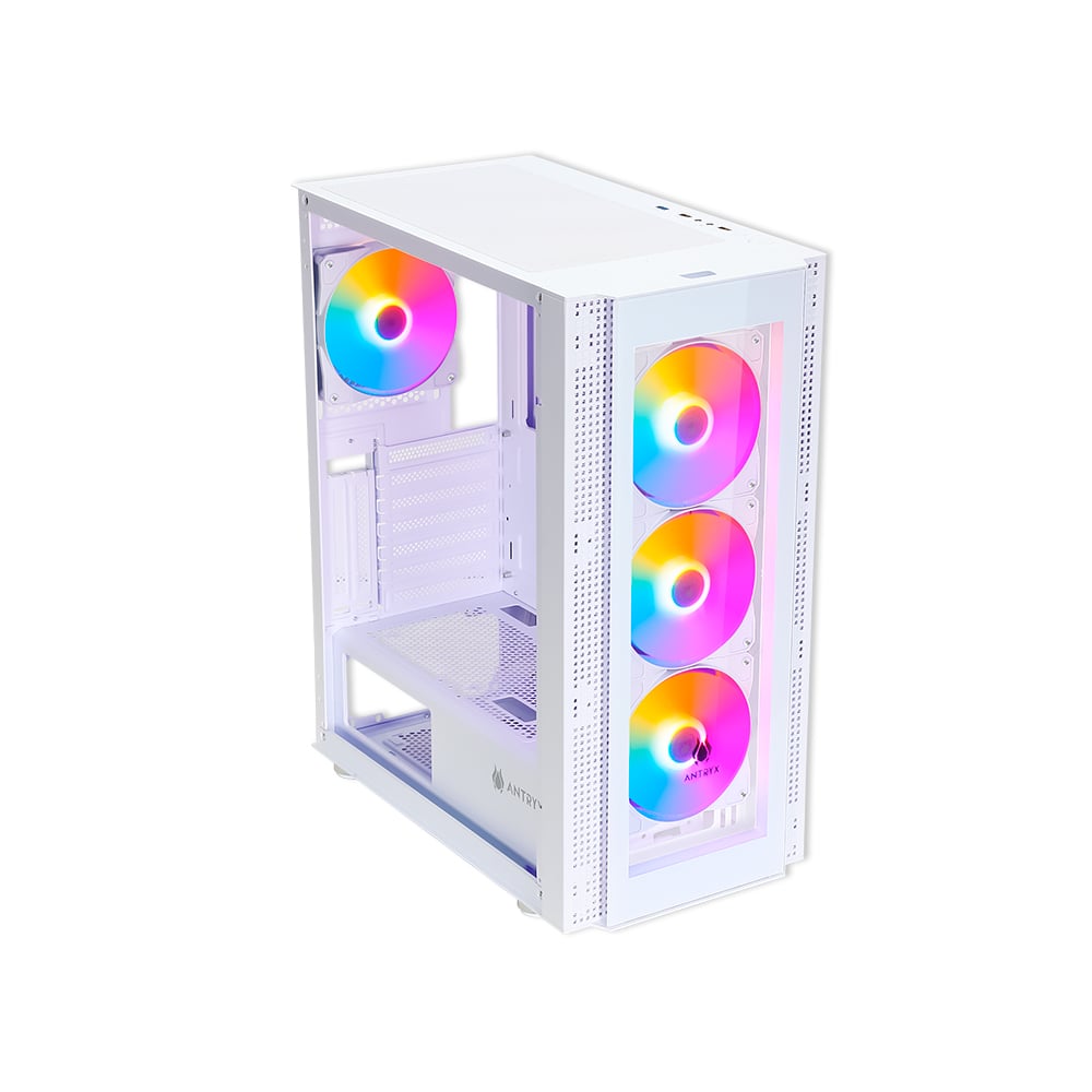 CAJA MID TOWER ANTRYX RX-260 CON 4 VENTILADORES ARGB BLANCA, IDEAL PARA TU PC GAMER - 1