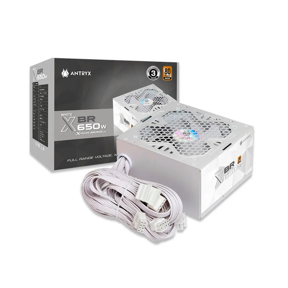 FUENTE DE ALIMENTACIÓN ANTRYX XBR-650 650W 80 PLUS BRONZE, BLANCA, EFICIENTE Y CONFIABLE - 1