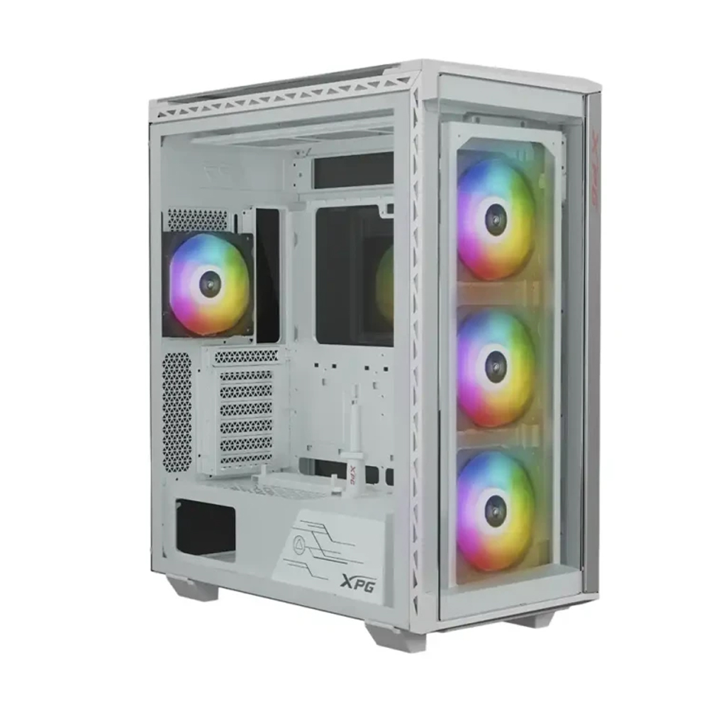 CAJA MID TOWER XPG BATTLE CRUISER II CON 4 VENTILADORES ARGB, COLOR BLANCO, IDEAL PARA GAMING - 1