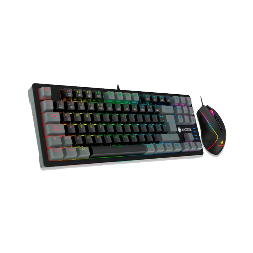 TECLADO Y MOUSE GAMING ANTRYX GC-5500 MECÁNICO TKL CON RETROILUMINACIÓN ARGB Y SWITCHES BLUE - 1