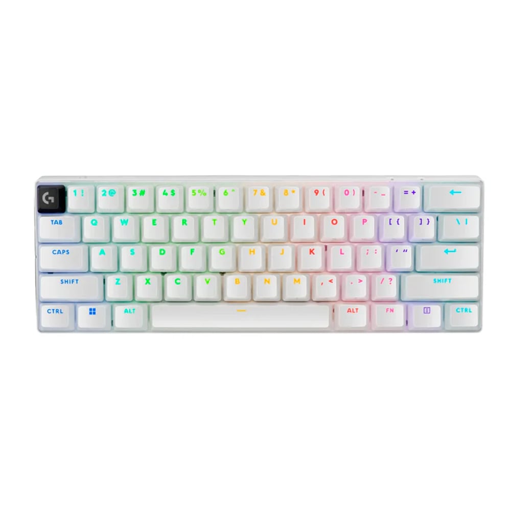 TECLADO MECÁNICO LOGITECH PRO X 60% RGB INALÁMBRICO, VELOCIDAD ÓPTICA Y 65 HORAS DE BATERÍA – BLANCO - 1