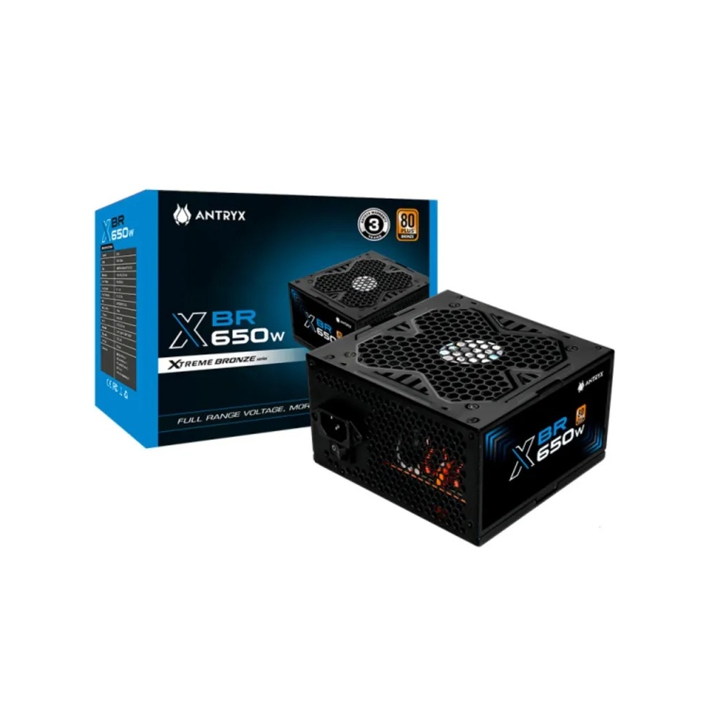FUENTE DE PODER ANTRYX XBR-650 650W 80 PLUS BRONZE - EFICIENCIA Y RENDIMIENTO CONFIABLE - 1