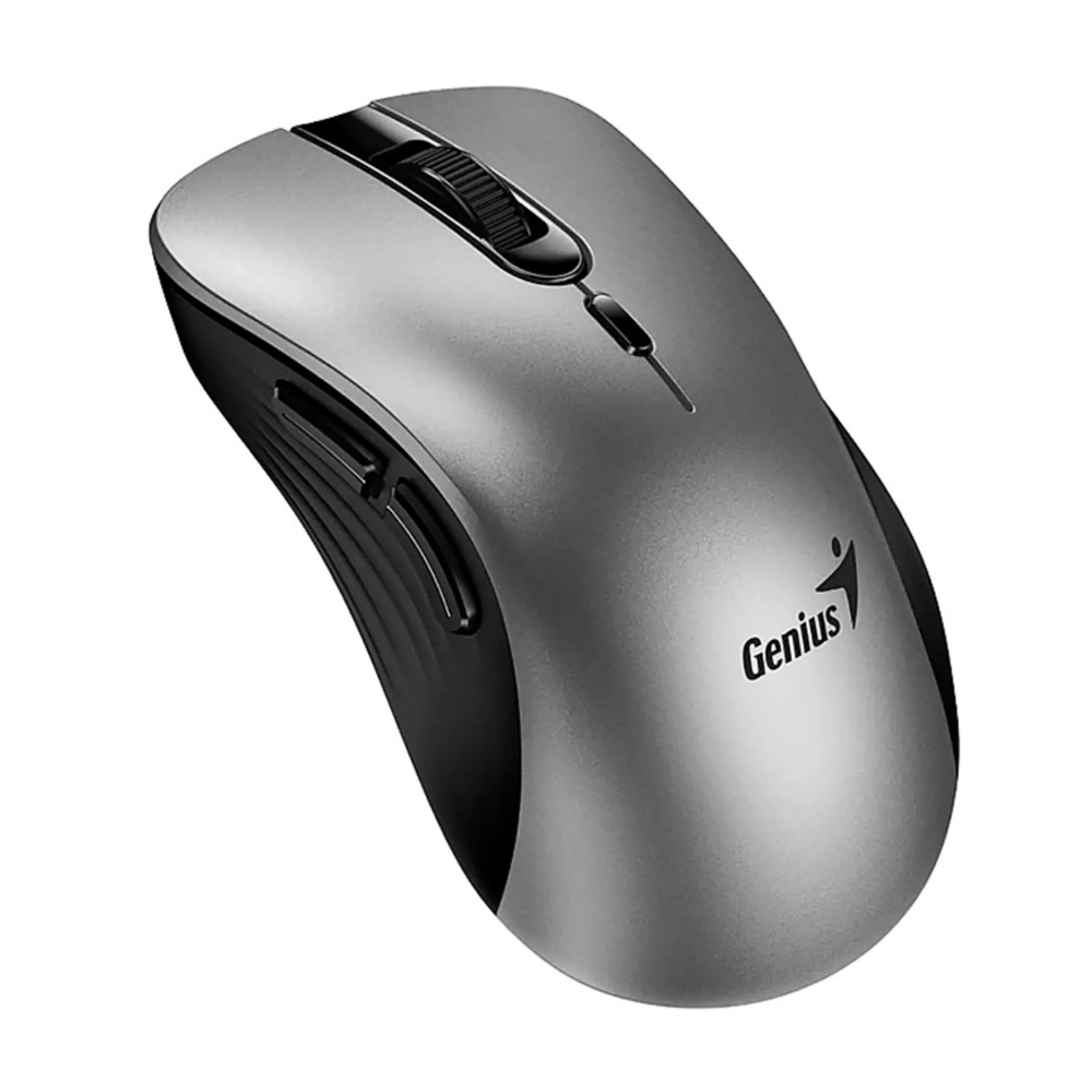 MOUSE GENIUS ERGO 8100S WIRELESS ERGONÓMICO SILENT - COLOR PLATA/GRIS, 6 BOTONES, AI COPILOT - 1