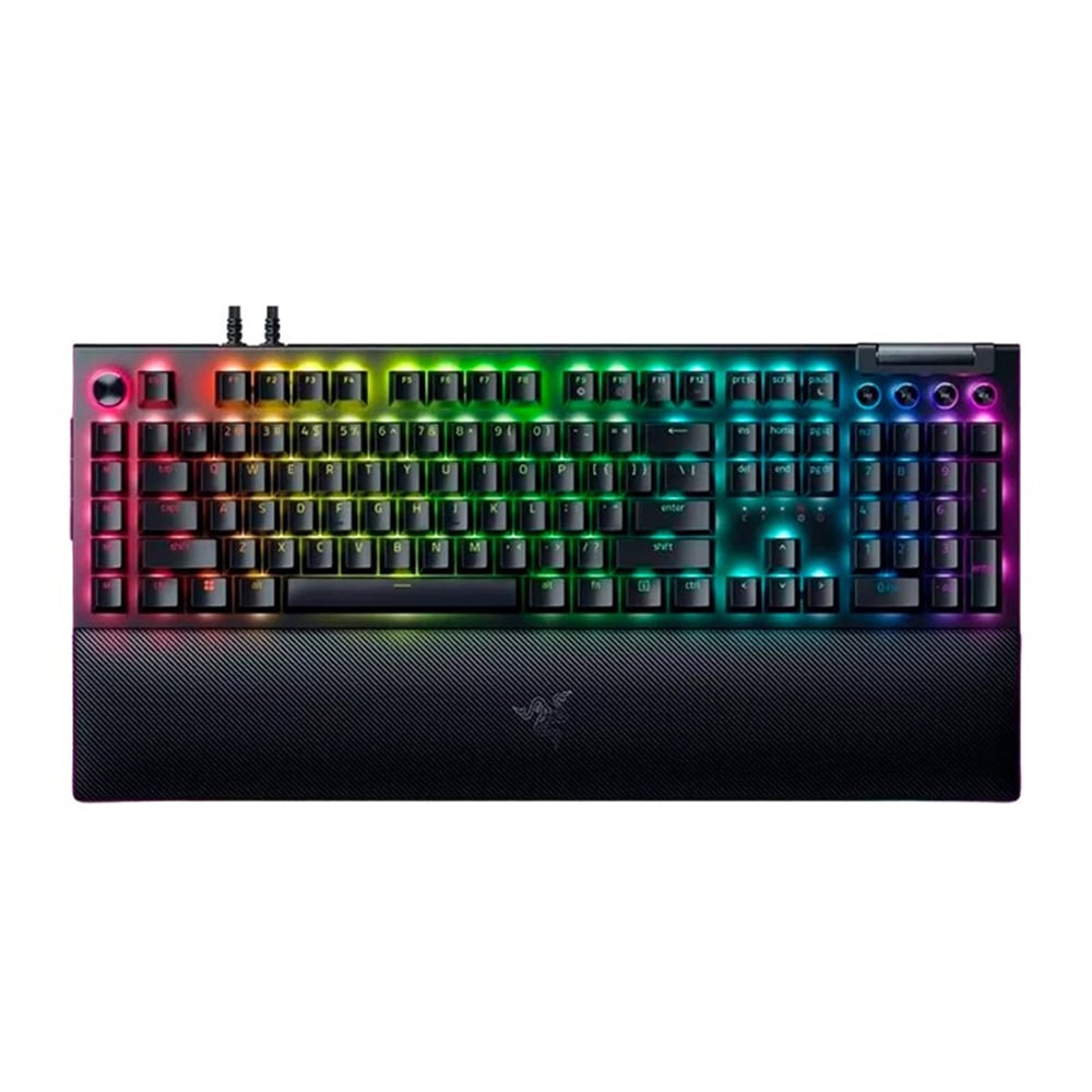 TECLADO RAZER BLACKWIDOW V4 MECÁNICO USB-C, SWITCH VERDE, CHROMA RGB, HYPERPOLLING 8,000HZ - NEGRO - 1