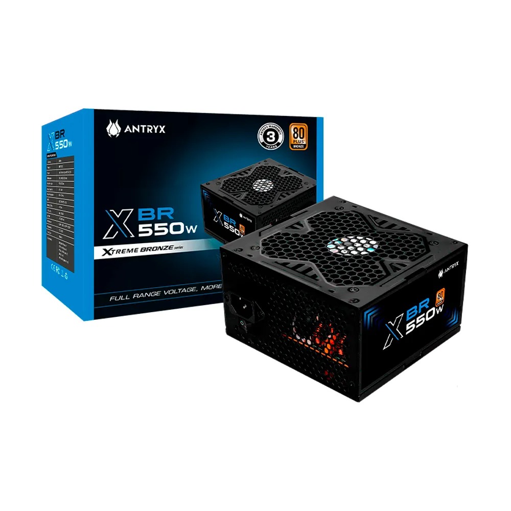 FUENTE DE PODER ANTRYX XBR-550 550W 80 PLUS BRONZE, EFICIENCIA ENERGÉTICA Y RENDIMIENTO SUPERIOR - 1