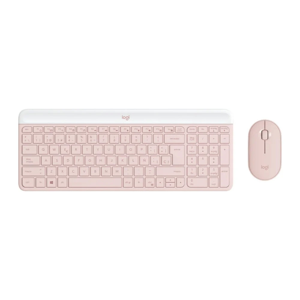 TECLADO Y MOUSE LOGITECH MK470 SLIM ROSA INALÁMBRICOS, DISEÑO ELEGANTE Y COMPACTO PARA TU ESCRITORIO - 1