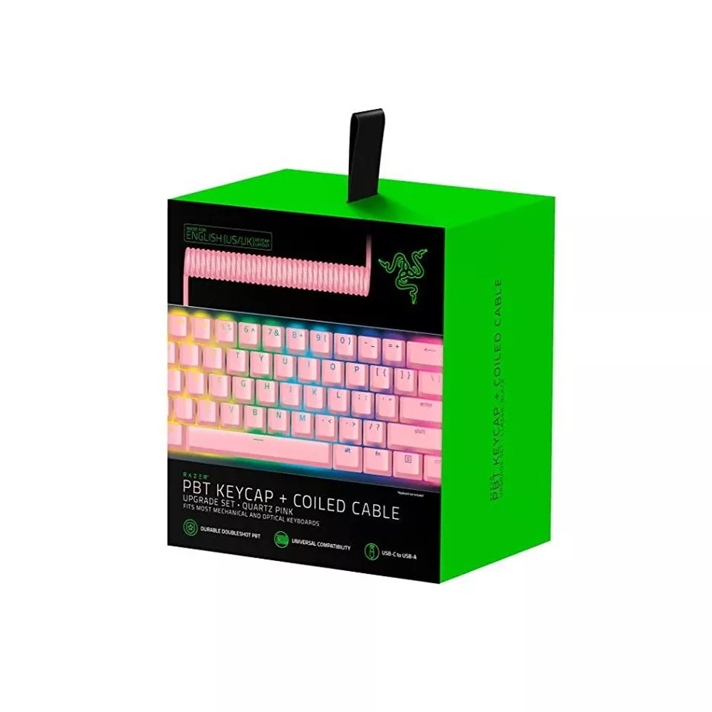 TECLAS RAZER PBT KEYCAP CON CABLE ESPIRAL QUART - 1