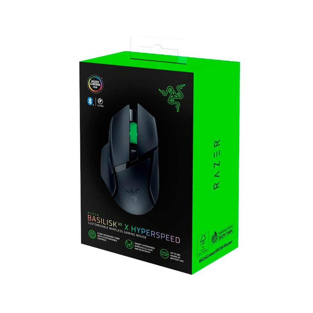 RAZER BASILISK V3 X - MOUSE INALÁMBRICO MULTIDISPOSITIVO 18K DPI, MECÁNICO CHROMA, COLOR NEGRO - 1