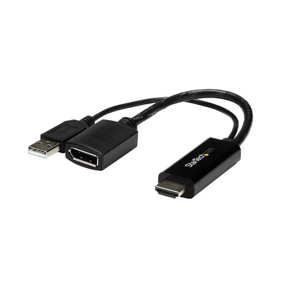 ADAPTADOR HDMI A DISPLAYPORT 4K 30HZ STARTECH.COM - CONVERSOR ACTIVO 6' CON ALIMENTACIÓN USB - 1