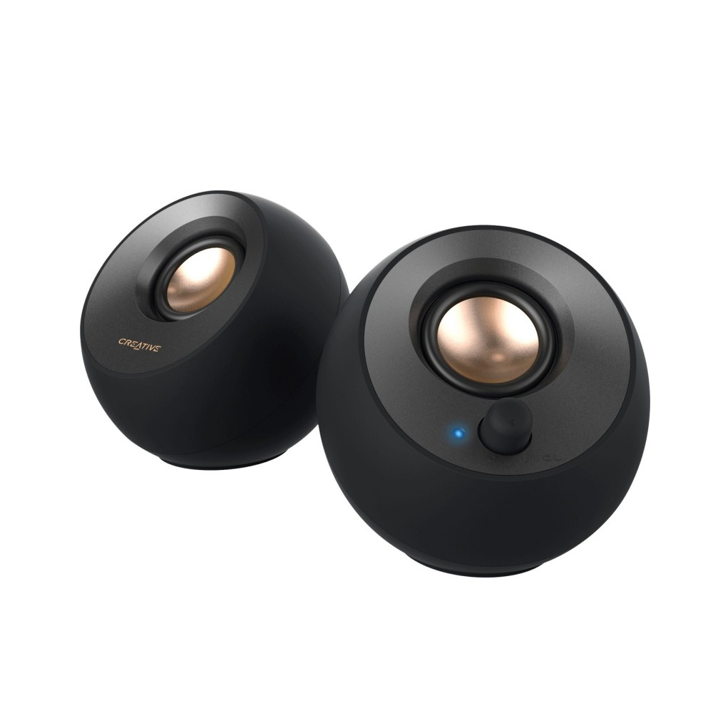 PARLANTE CREATIVE PEBBLE V2 2.0 - 8W, USB-C, CONEXIÓN 3.5MM, COLOR NEGRO, SONIDO PREMIUM - 1