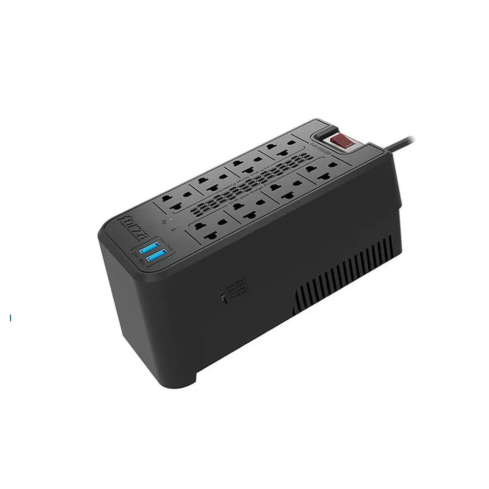 ESTABILIZADOR FORZA FVR-1222USB 1200VA, 600W, 8 TOMAS Y 2 PUERTOS USB - PROTECCIÓN Y CONECTIVIDAD IDEAL - 1