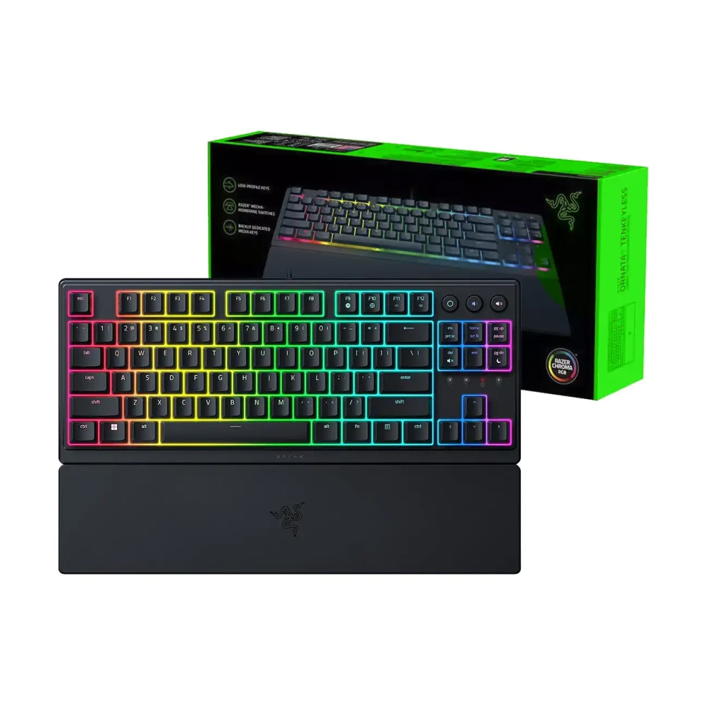 TECLADO RAZER ORNATA V3 LOW PROFILE CON CHROMA RGB, 10 ZONAS, COLOR NEGRO Y TECNOLOGÍA MECHA-MEMBRANE - 1
