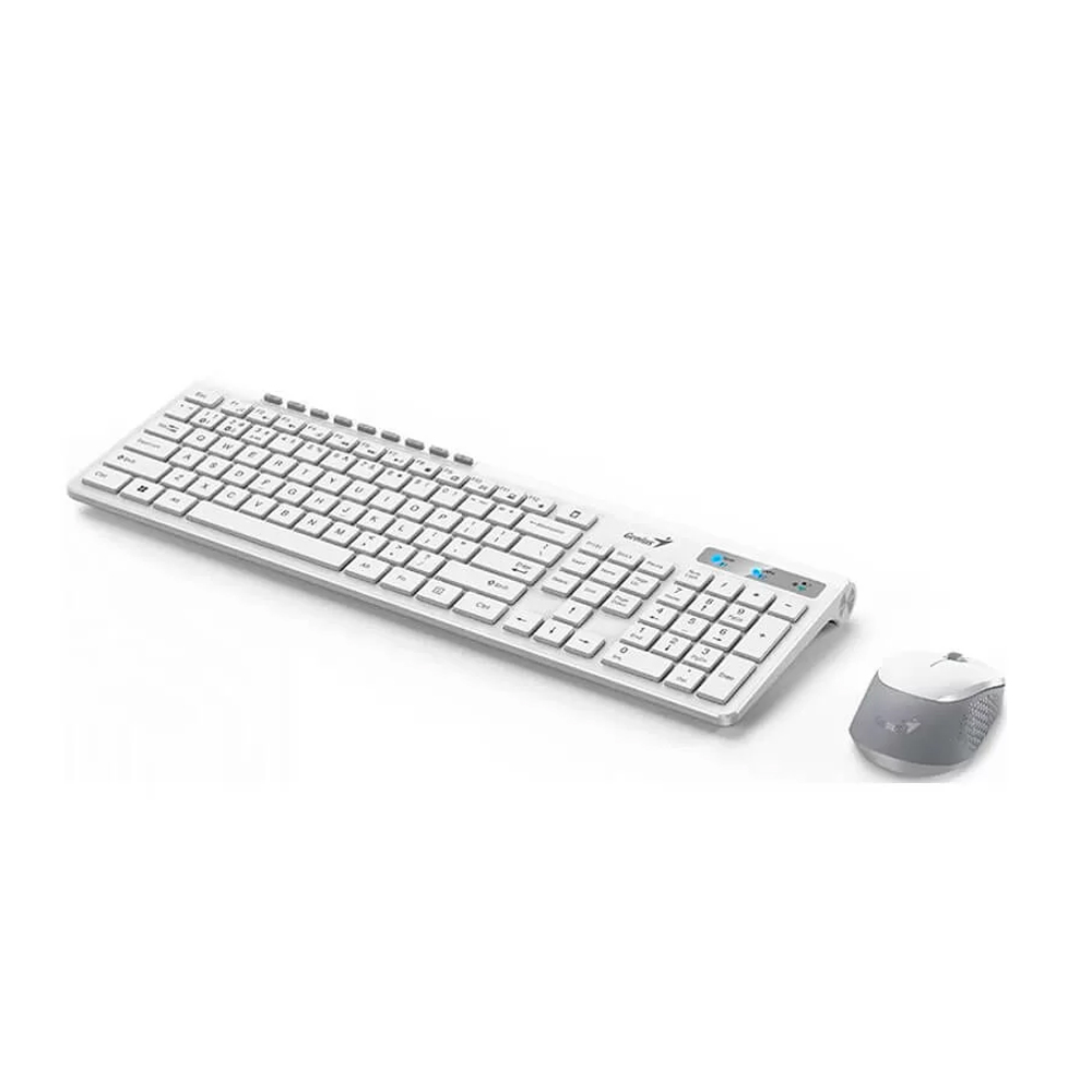 TECLADO Y RATÓN GENIUS SLIMSTAR 8230 INALÁMBRICOS, MULTIMEDIA, COLOR BLANCO, CONECTIVIDAD BLUETOOTH - 1