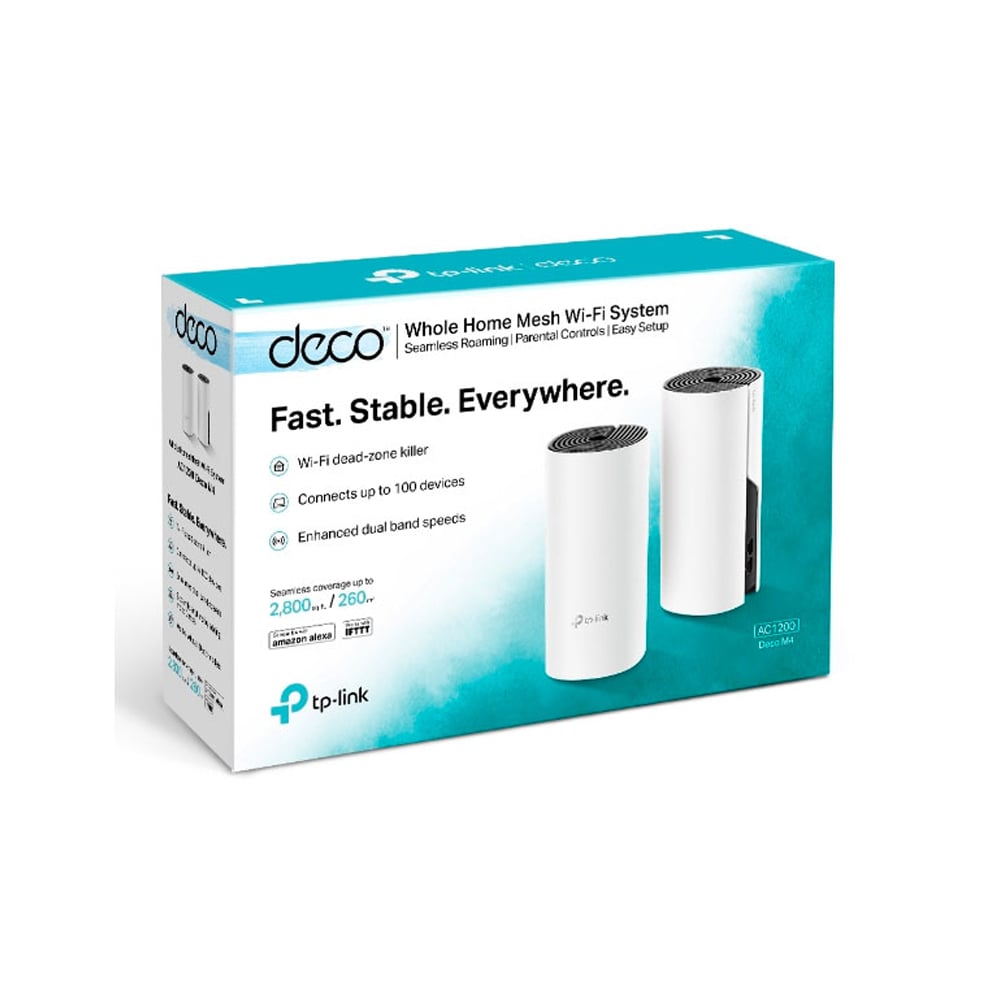 TP-LINK DECO E4 SISTEMA WI-FI MALLA DOBLE BANDA HASTA 2800 PIES CUADRADOS WI-FI 5 2 ENRUTADORES - 1