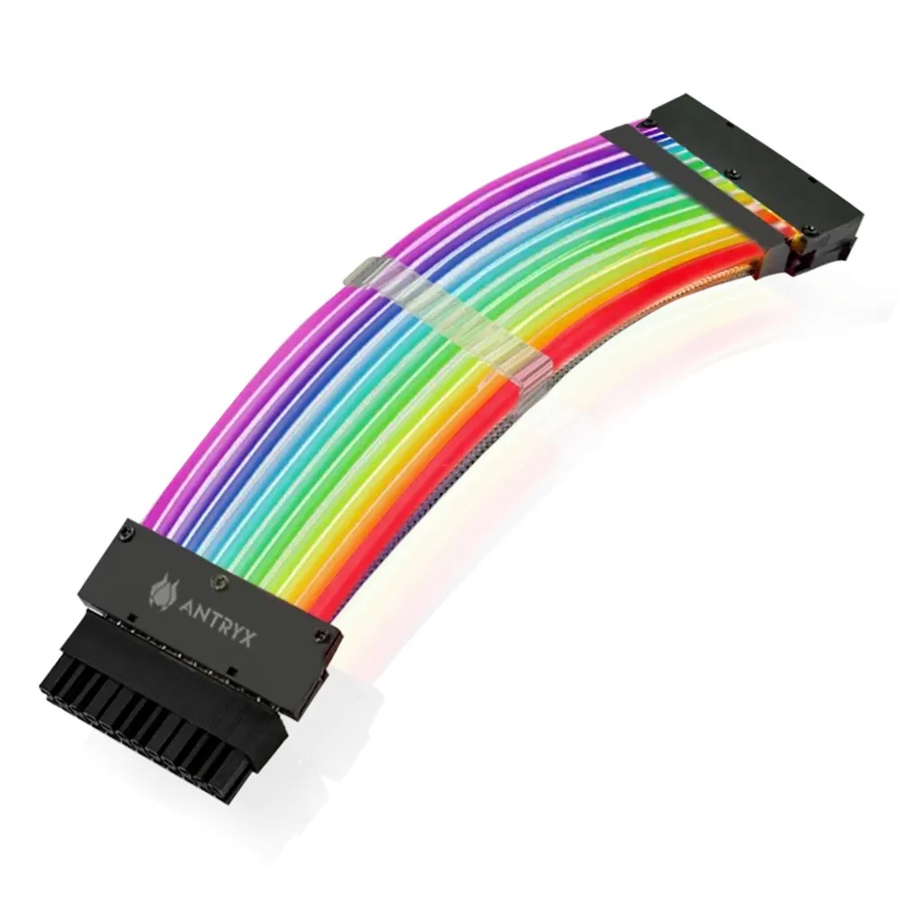 CABLE EXTENSOR ARGB ANTRYX SPECTRUM 24-PINES, IDEAL PARA MEJORAR LA ILUMINACIÓN DE TU PC - 1