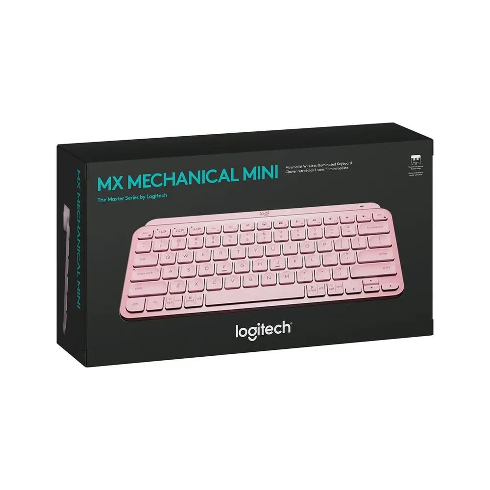 TECLADO LOGITECH MX KEYS MINI BLUETOOTH ILUMINADO ROSA PARA MÚLTIPLES DISPOSITIVOS - 1