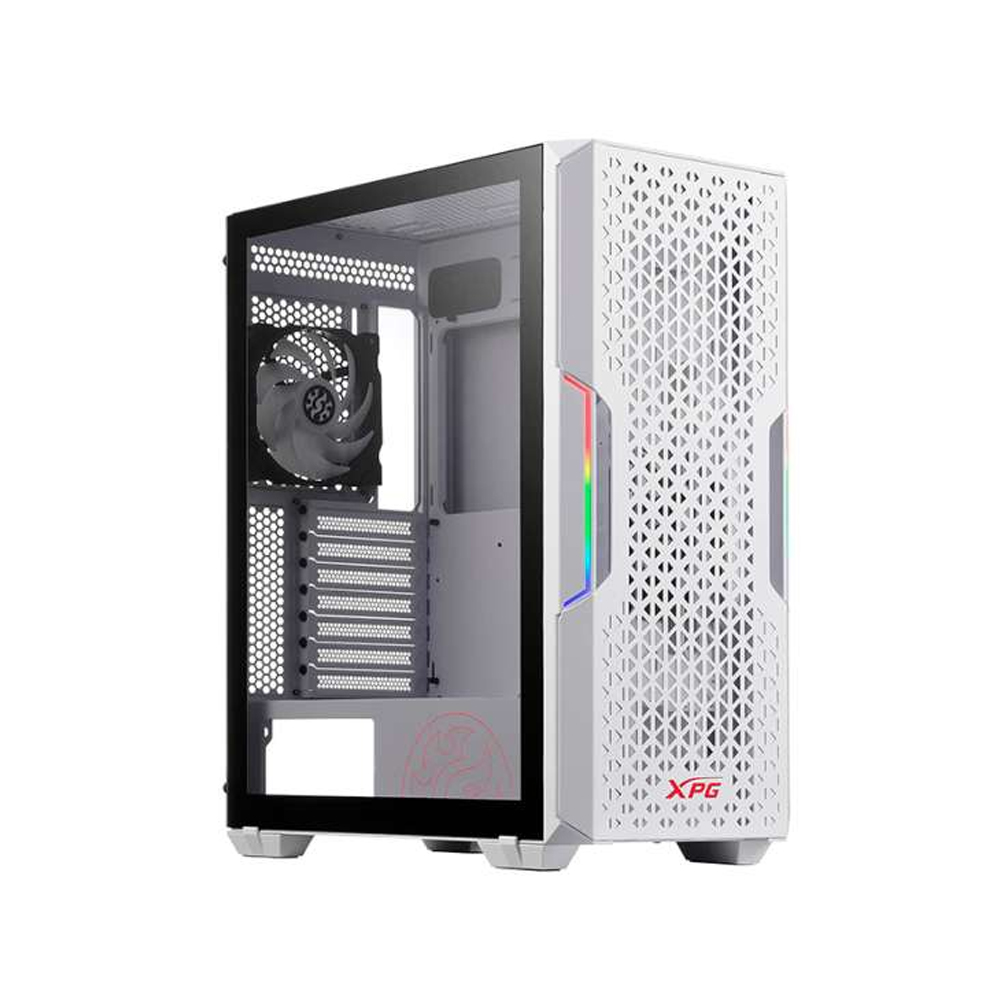 CAJA MID TOWER XPG STARKER AIR CON 2 VENTILADORES - COLOR BLANCO, IDEAL PARA GAMERS Y PC PERSONALIZADAS - 1