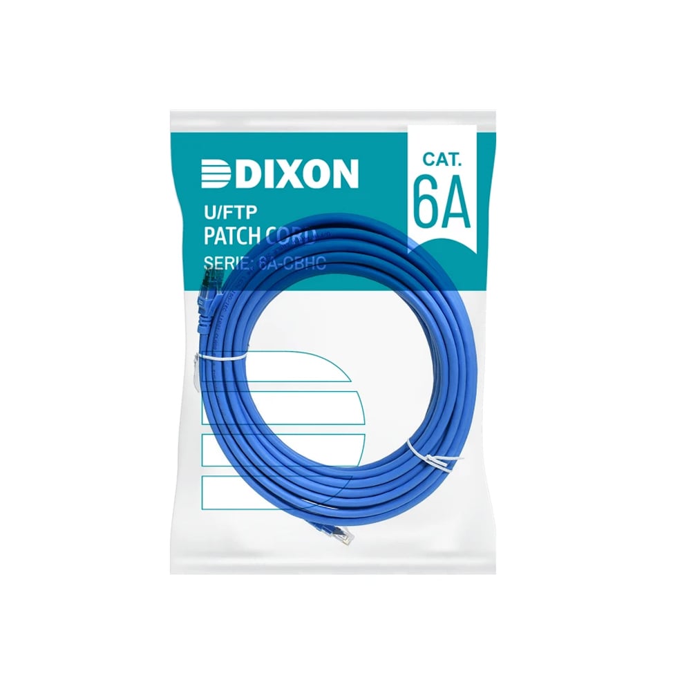 CABLE DE RED PATCH CORD DIXON CAT-6A 10M AZUL PARA ALTA VELOCIDAD Y CONEXIÓN ESTABLE - 1