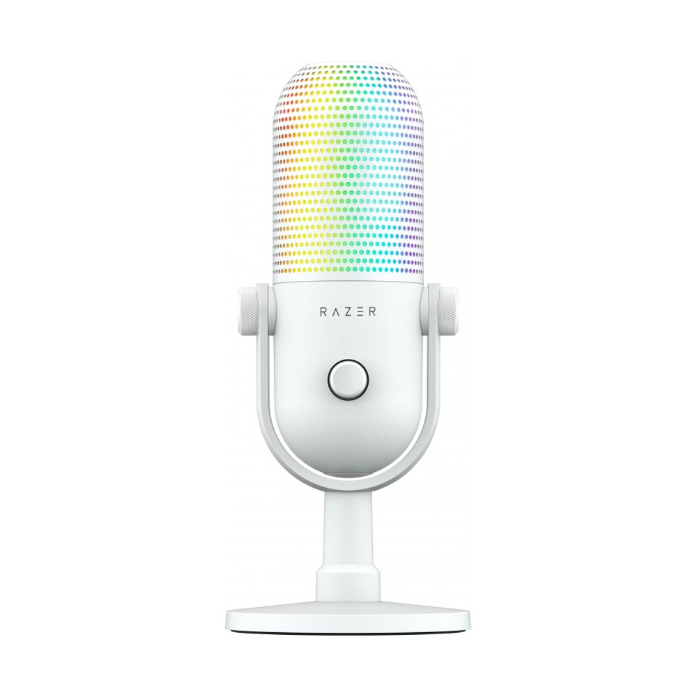 MICRÓFONO RAZER SEIREN V3 CHROMA USB PARA STREAMING, SUPERCARDIOIDE, SENSOR TOUCH, BLANCO SILENCIOSO - 1