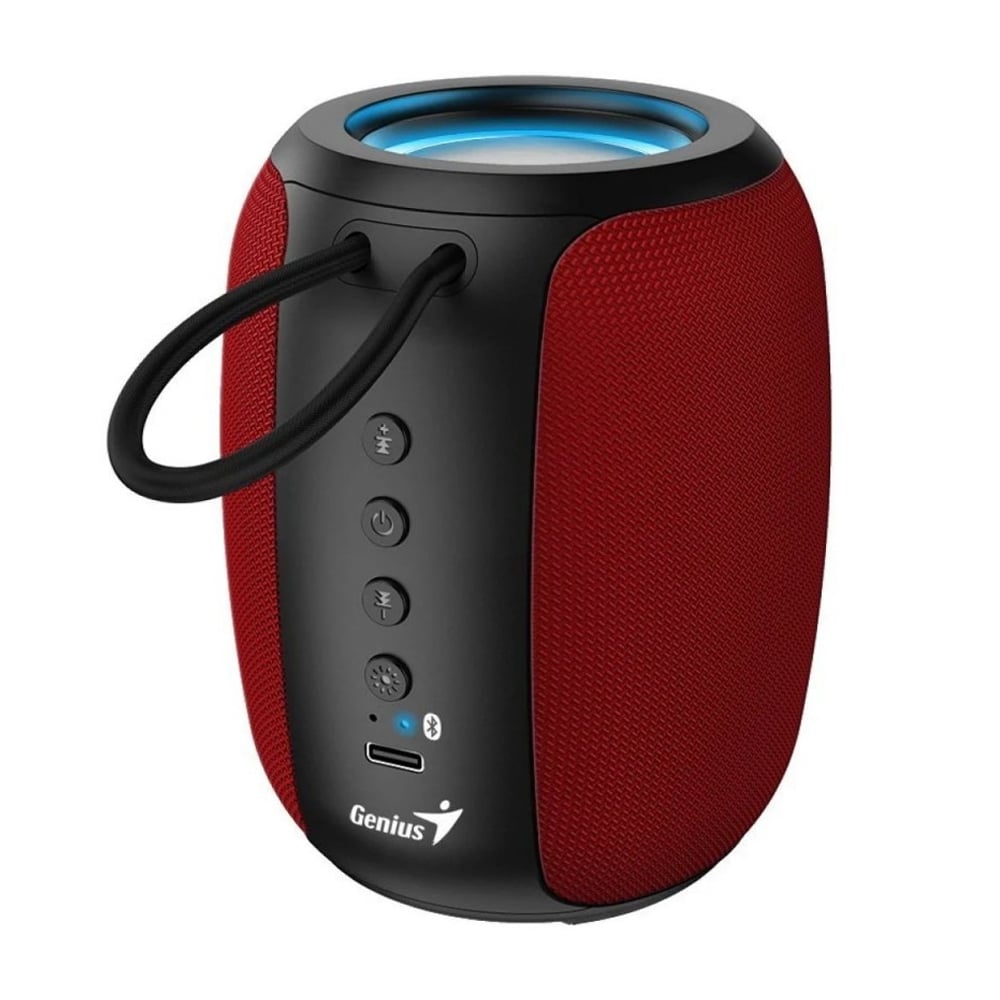 PARLANTE BLUETOOTH GENIUS SP-915BT 5W, 6 HORAS DE BATERÍA, RGB Y MICRÓFONO, NEGRO Y ROJO - 1