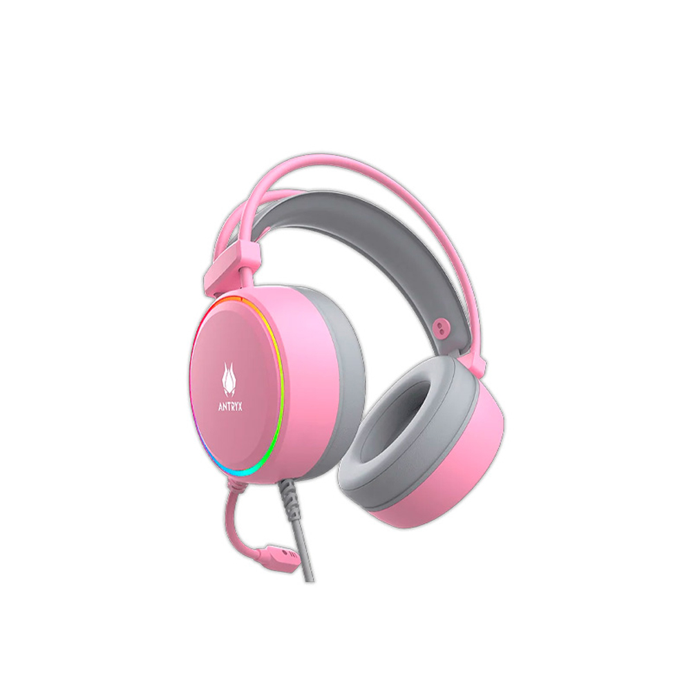 AURICULARES GAMING ANTRYX KIRBY 7.1 USB - SONIDO ENVOLVENTE, CONEXIÓN USB-C, COLOR ROSA - 1