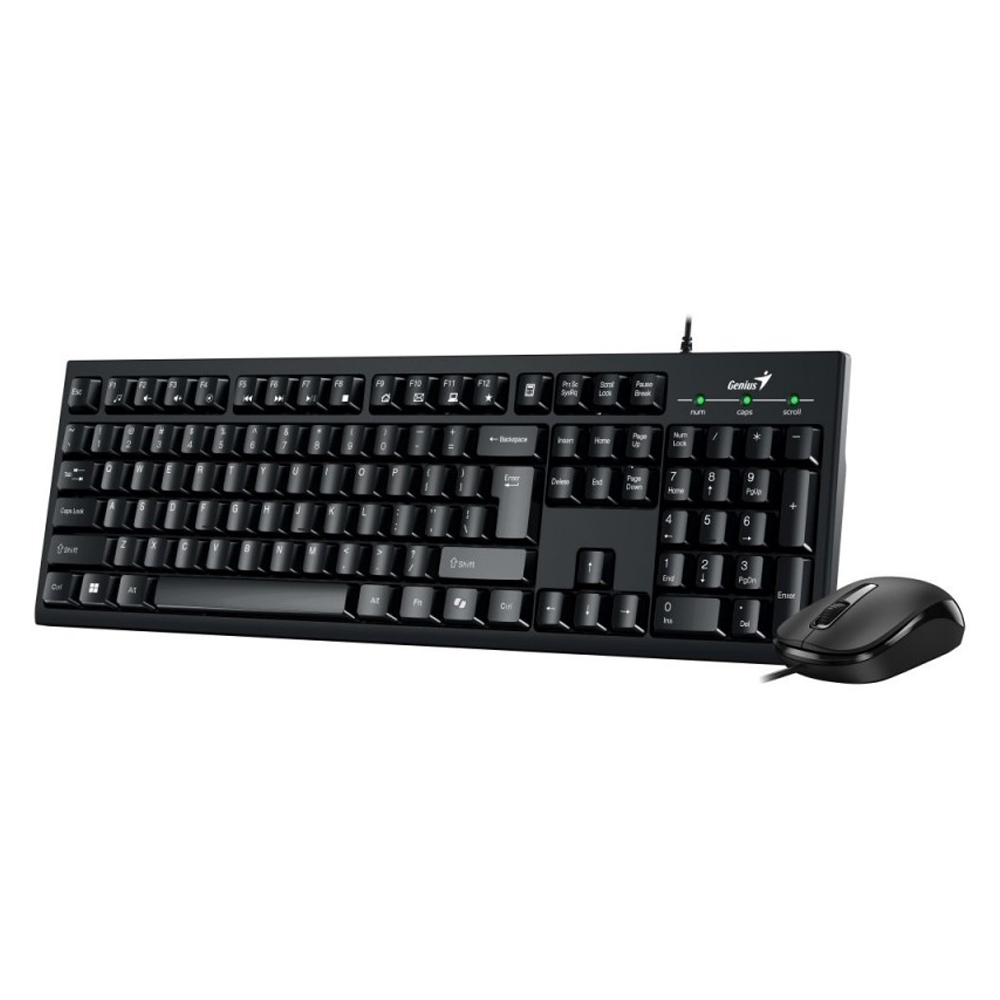 TECLADO Y MOUSE GENIUS KM-100SE AI, USB, COLOR NEGRO, DISEÑO ERGONÓMICO Y ALTA RESPUESTA - 1