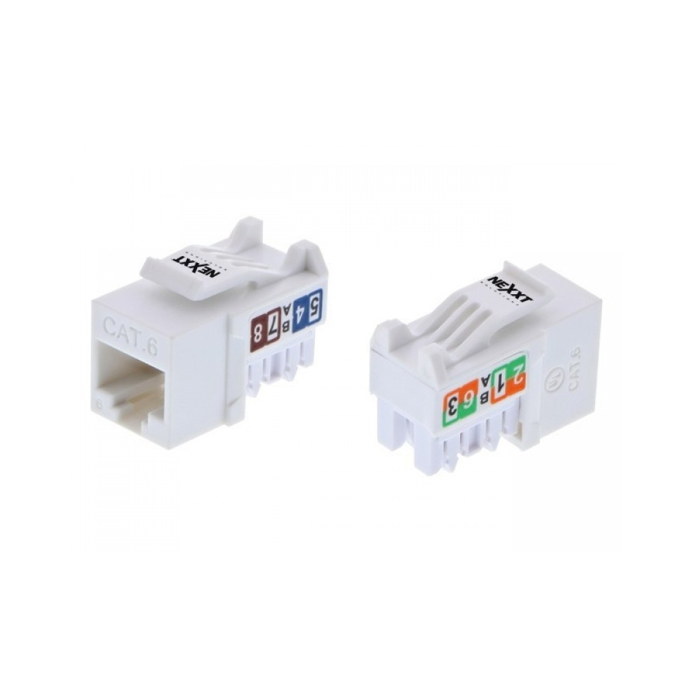 KEYSTONE JACK CAT6 NEXXT SOLUTIONS - CONECTOR ETHERNET BLANCO, ALTA VELOCIDAD Y CONFIABILIDAD - 1