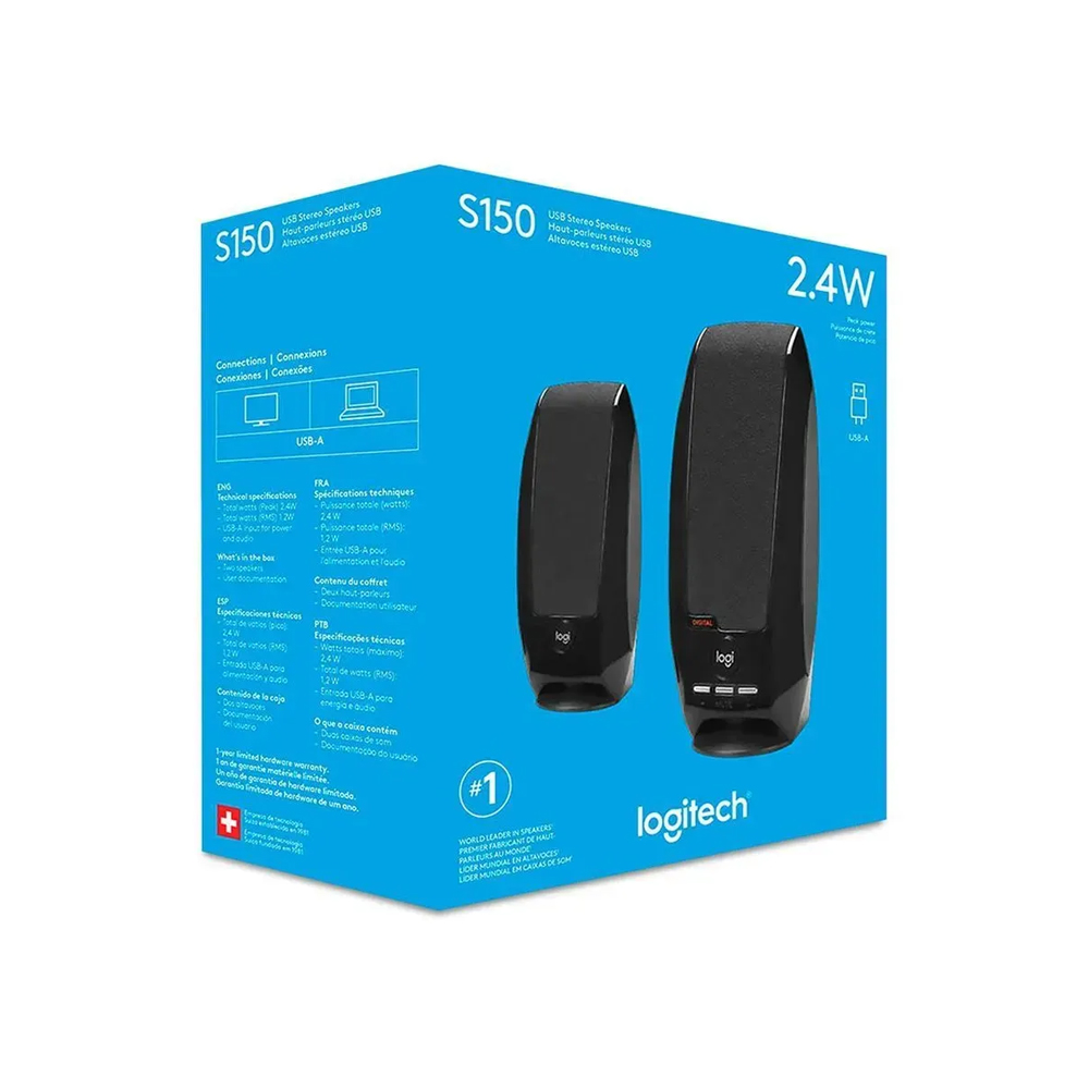 PARLANTE COMPACTO 2.0 LOGITECH S-150 USB, AUDIO DIGITAL DE ALTA CALIDAD, IDEAL PARA ESCRITORIO - 1