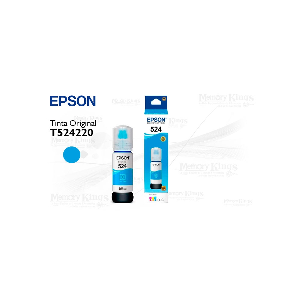 TINTA EPSON 524 CYAN PARA IMPRESORAS - ALTA CALIDAD Y RENDIMIENTO ÓPTIMO EN TU IMPRESIÓN - 1