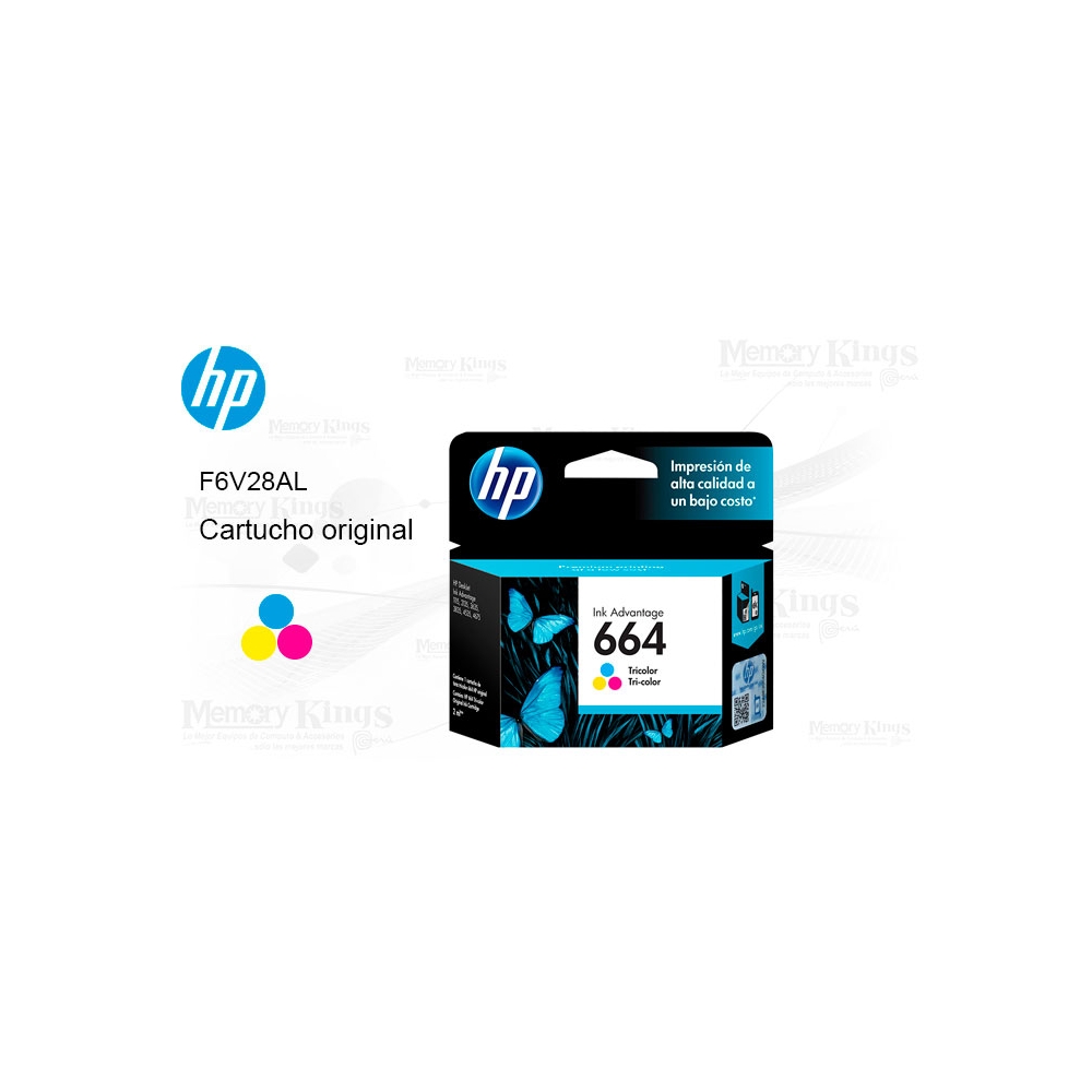CARTUCHO DE TINTA HP 664 ORIGINAL TRICOLOR PARA IMPRESORAS DE INYECCIÓN DE TINTA, CALIDAD SUPERIOR - 1