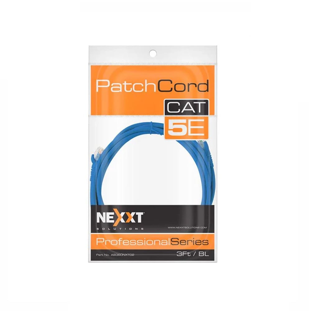 CABLE DE RED RJ-45 NEXXT CAT 5E UTP 3M TRENZADO MOLDEADO EN COLOR AZUL PARA CONEXIÓN FIABLE - 1