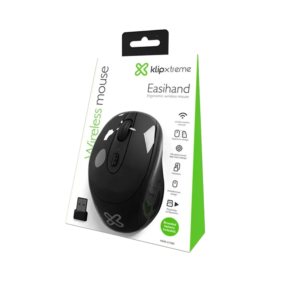 MOUSE INALÁMBRICO KLIP XTREME KMW-410BK, 2.4 GHZ, COLOR NEGRO, CONEXIÓN FIABLE Y PRECISA - 1