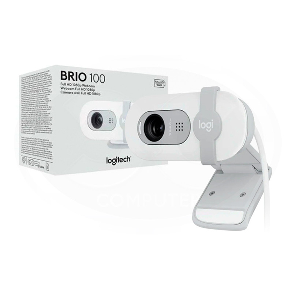 CÁMARA LOGITECH BRIO 100 FHD 1080P USB-A BLANCA - ALTA DEFINICIÓN Y CONEXIÓN RÁPIDA - 1