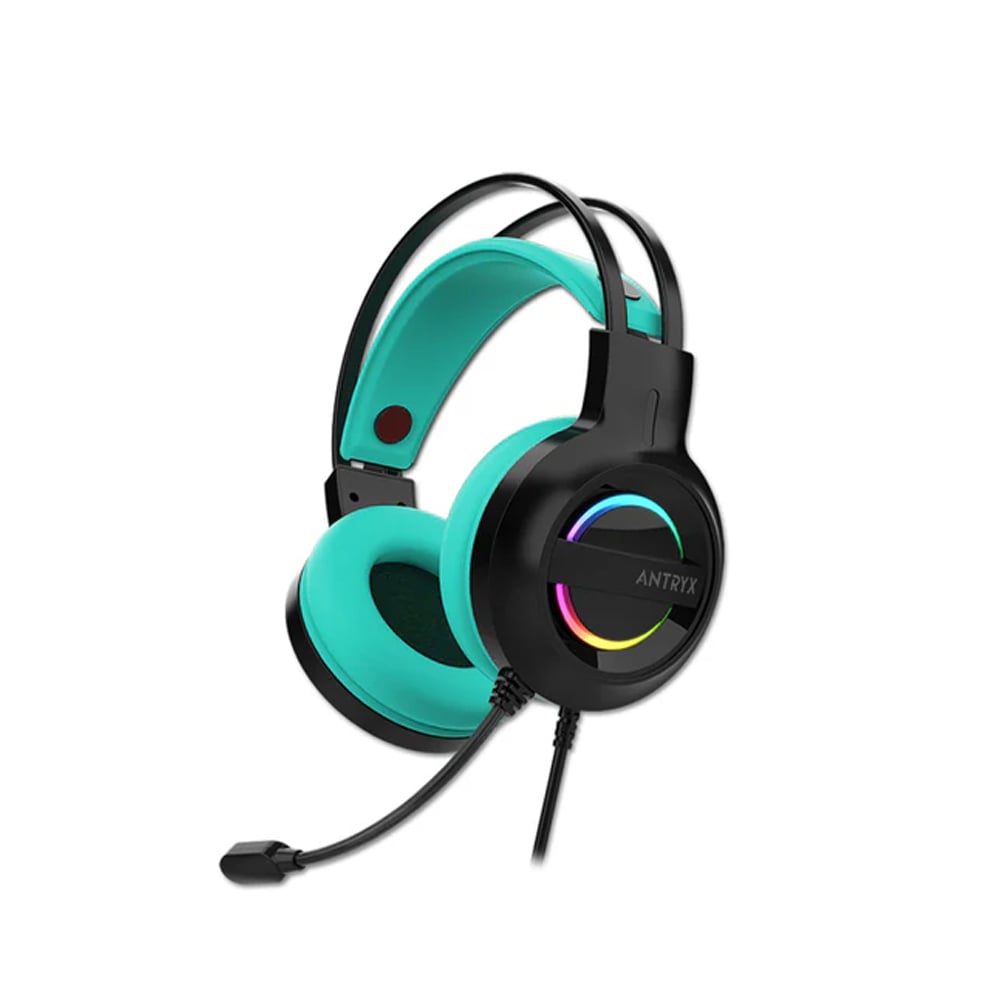 AURICULARES GAMING ANTRYX IRIS-K 7.1 TURQUESA, SONIDO ENVOLVENTE Y CONECTIVIDAD USB - 1