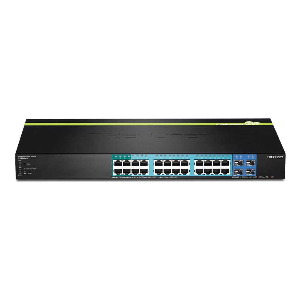 SWITCH GIGABIT 28 PUERTOS SMART TRENDNET TPE-2840WS POE+, IDEAL PARA REDES EFICIENTES Y CONECTIVIDAD RÁPIDA - 1