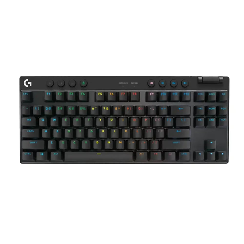 TECLADO GAMING MECÁNICO LOGITECH PRO X TKL, COMPACTO, BLUETOOTH Y WIRELESS, COLOR NEGRO - 1