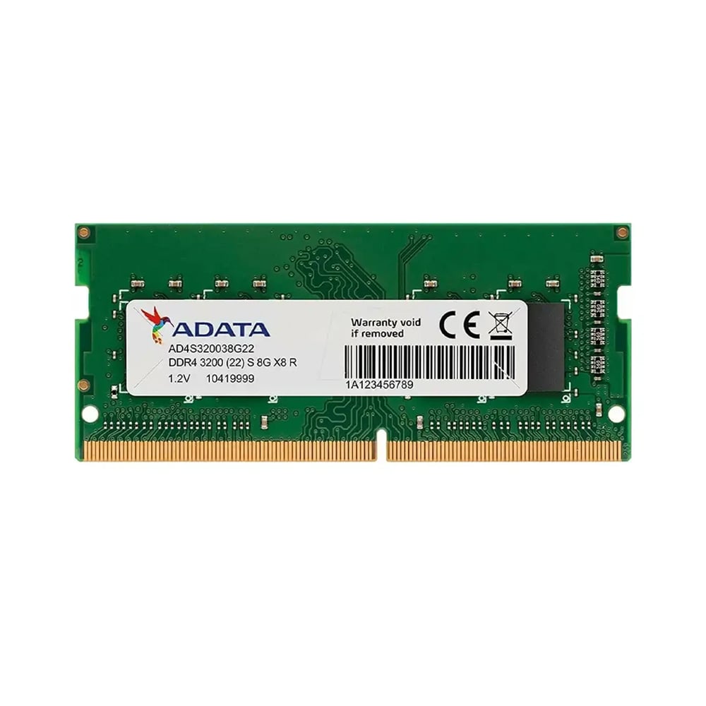 MEMORIA RAM SODIMM ADATA DDR4 8GB 3200 MHZ PARA LAPTOP - RENDIMIENTO ÓPTIMO Y ALTA VELOCIDAD - 1