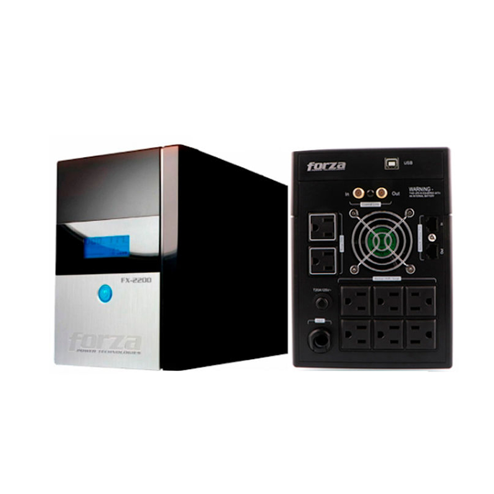 FORZA UPS 2200VA 1200W CON PANTALLA LCD Y 8 SALIDAS, IDEAL PARA PROTECCIÓN ELÉCTRICA 220V - 1