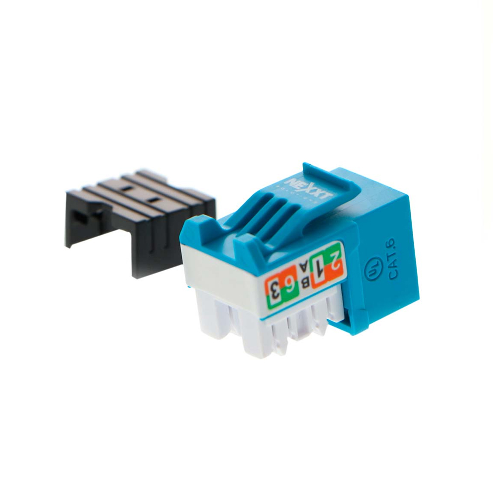 KEYSTONE JACK CAT 6 NEXXT SOLUTIONS - CONECTOR DE RED SIN PANTALLA, COLOR AZUL, ALTA VELOCIDAD - 1