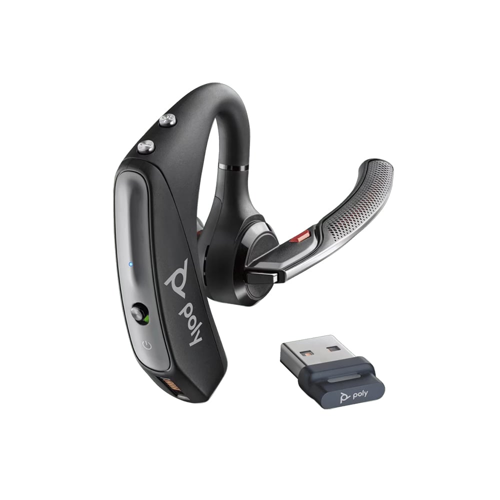 AURICULAR POLY VOYAGER 5200 MONO INALÁMBRICO CON CANCELACIÓN DE RUIDO, BLUETOOTH, COMPATIBLE CON MICROSOFT TEAMS, NEGRO. - 1