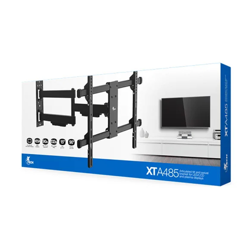 SOPORTE DE PARED XTECH PARA PANTALLAS DE 37 A 90 PULGADAS, INCLINABLE, HASTA 60 KG, NEGRO - 1