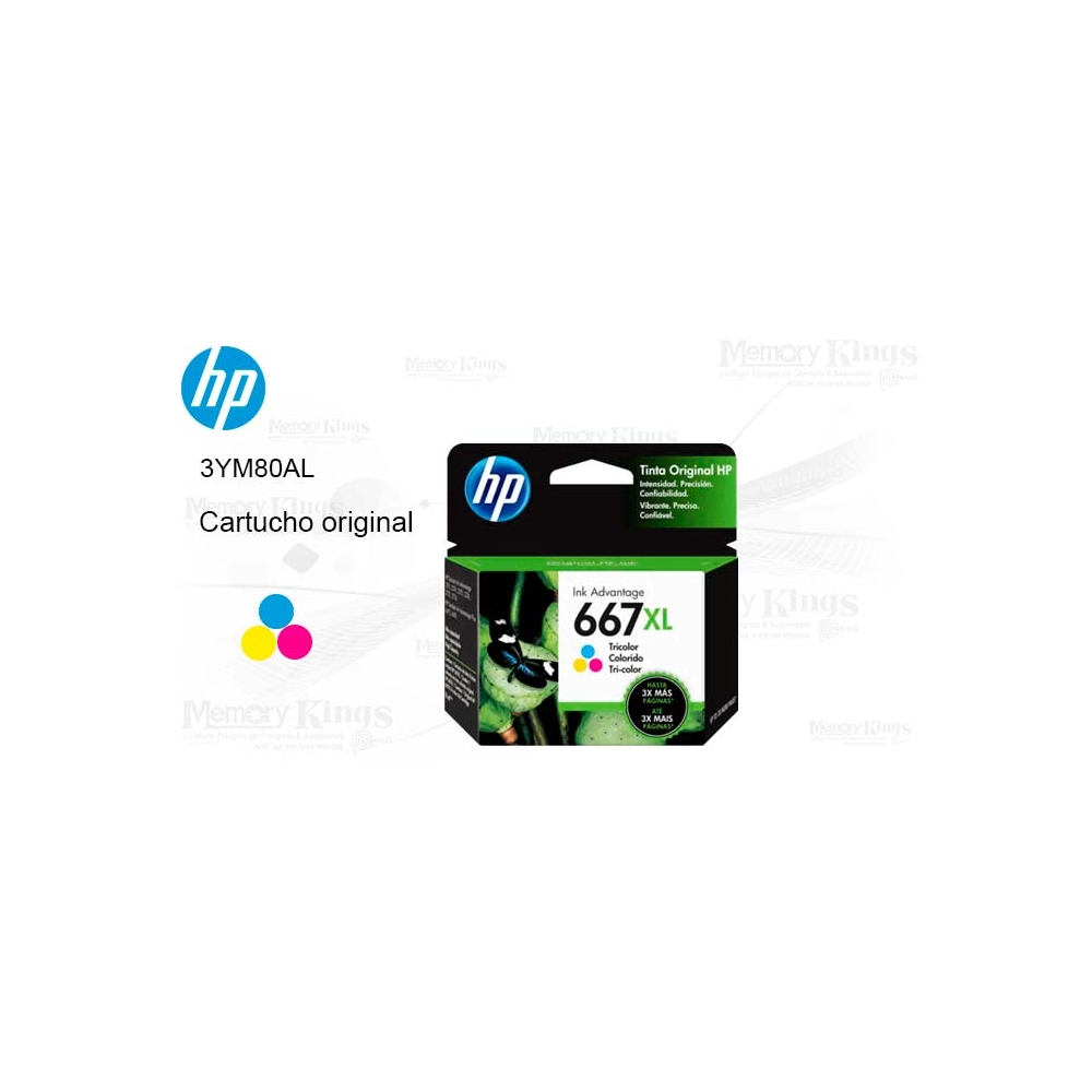 CARTUCHO DE TINTA HP 667XL TRICOLOR ORIGINAL, 330 PÁGINAS, IMPRESIONES DE ALTA CALIDAD - 1