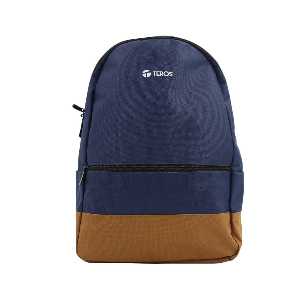 MOCHILA TEROS NOVA AZUL/MARRÓN PARA NOTEBOOK HASTA 15.6' - DISEÑO MODERNO Y FUNCIONAL - 1