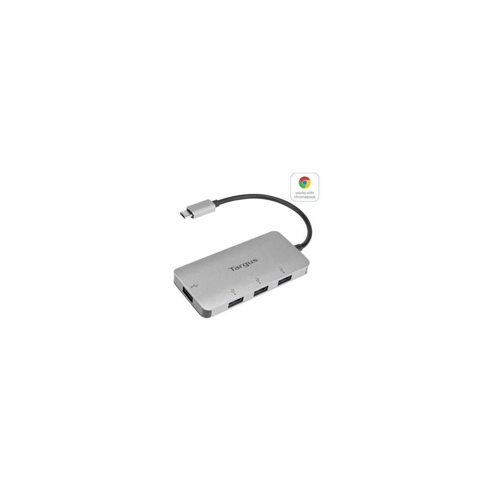 HUB USB-C TARGUS DE 4 PUERTOS USB-A 3.0 EN COLOR GRIS - CONECTIVIDAD RÁPIDA Y EFICIENTE - 1