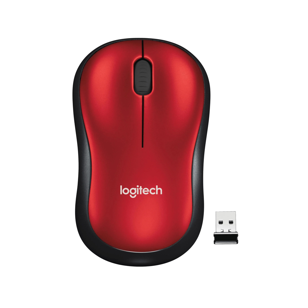 MOUSE INALÁMBRICO LOGITECH M185 EN COLOR ROJO, DISEÑO ERGONÓMICO Y CONEXIÓN CONFIABLE - 1